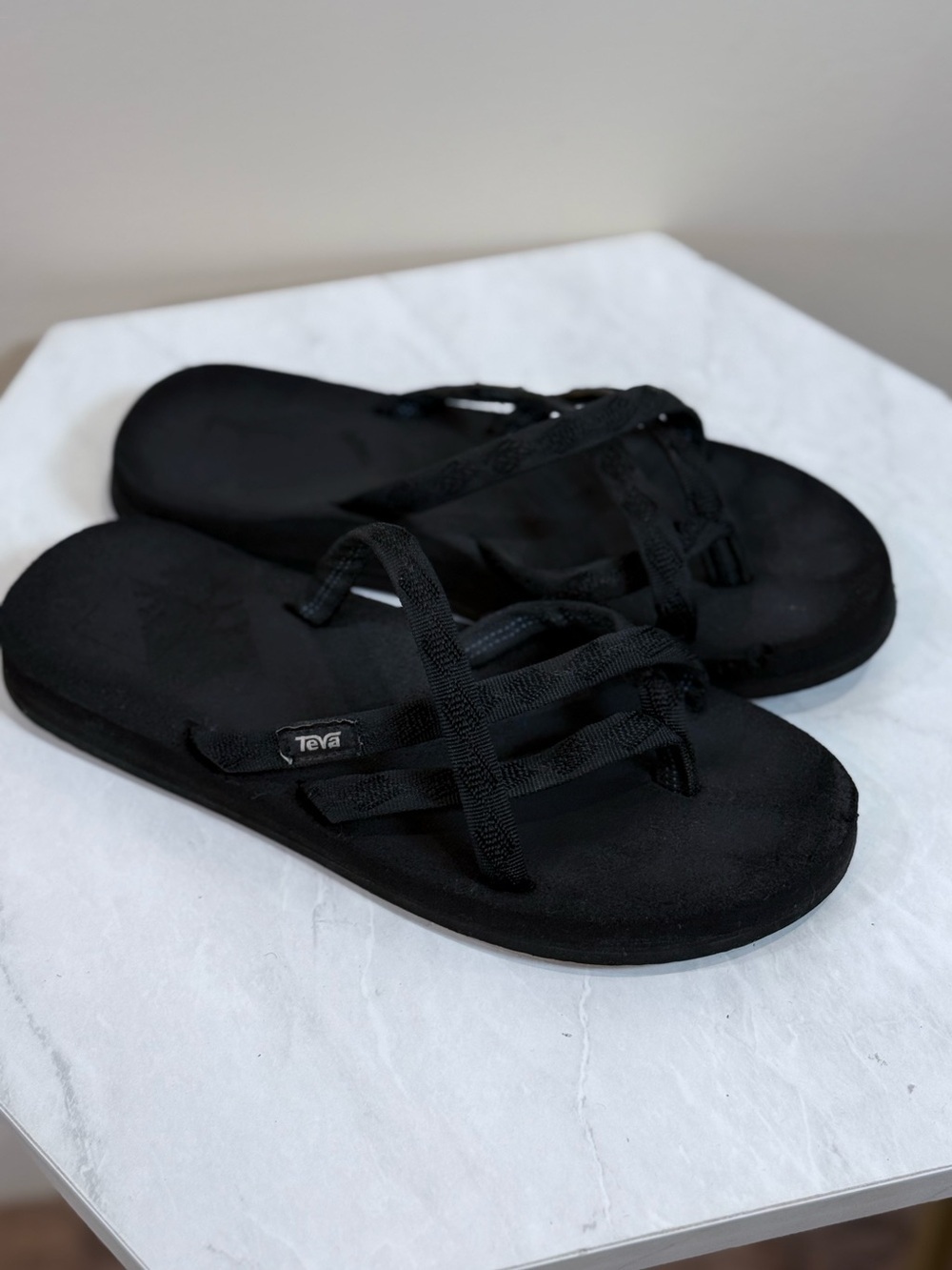 🔥Teva Women’s Black Strappy Slide Sandals Size 7 EUC🔥